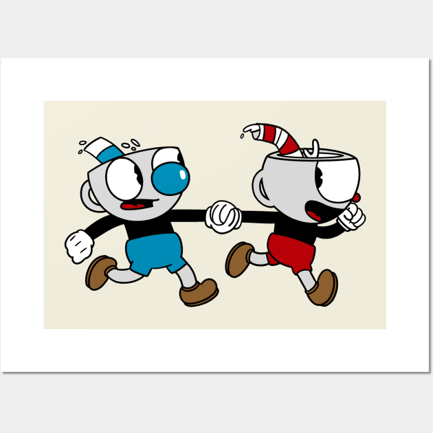 Cuphead & Mugman Wall Art by robsartstuff